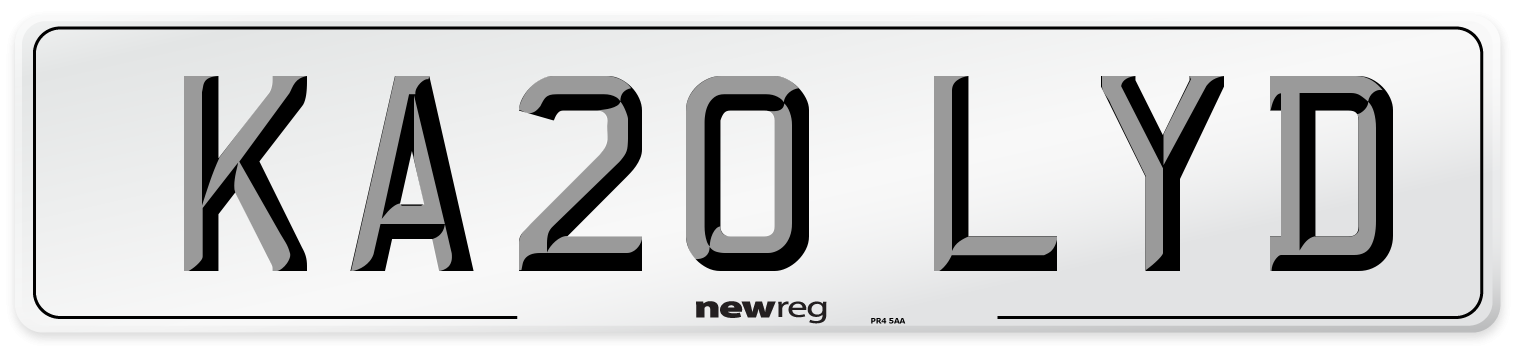 KA20 LYD Number Plate from New Reg